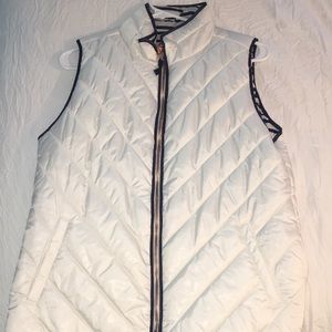White and blue reversible vest